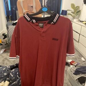 Barbour Red Polo Shirt Sporty Knit
